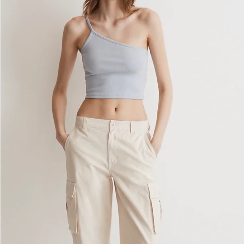 Madewell One-Shoulder Crop Tank in Sleekhold